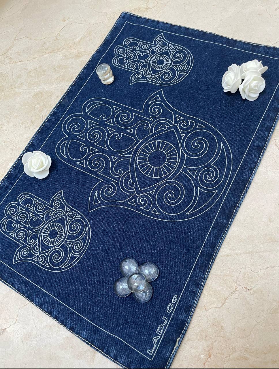 Set de Manteles de Mezclilla de Mano de Fátima